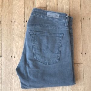 Stevie Ankle Slim Straight Jeans, Gray